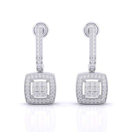 Sleek Drop Diamond Earrings