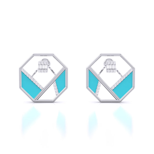 Matrix Octagon Earrings