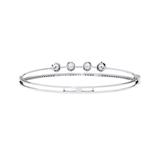 Ivana Jewels Bracelets Diamond Bangle with Five Stone Design