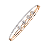 Ivana Jewels Bracelets Diamond Bangle with Five Stone Design
