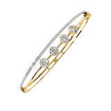 Ivana Jewels Bracelets Diamond Bangle with Five Stone Design
