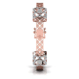 Ivana Jewels Bracelets Round Cut Diamond Flower Bangle