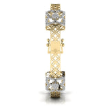Ivana Jewels Bracelets Round Cut Diamond Flower Bangle