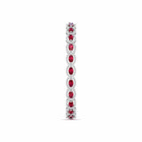 Ivana Jewels Bracelets Ruby and Diamond Oval Link Bracelet in Gold