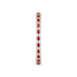 Ivana Jewels Bracelets Ruby and Diamond Oval Link Bracelet in Gold