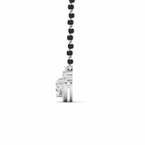 Ivana Jewels Chain Pendant Luxurious Black Bead Mangalsutra with Triple Diamond Pendant