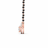 Ivana Jewels Chain Pendant Luxurious Black Bead Mangalsutra with Triple Diamond Pendant