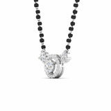 Ivana Jewels Chain Pendant Luxurious Black Bead Mangalsutra with Triple Diamond Pendant