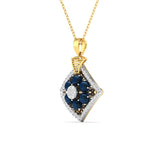 Ivana Jewels Charms & Pendant 0.95 Carat Diamond & Nilaam Gold Locket