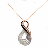 Ivana Jewels Charms & Pendant Teardrop Shaped Diamond Pendant Necklace in Rose Gold