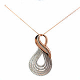 Ivana Jewels Charms & Pendant Teardrop Shaped Diamond Pendant Necklace in Rose Gold