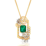 Ivana Jewels Charms & Pendant Vivid Emerald and Diamond Pendant