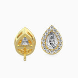 Ivana Jewels Earrings 0.30 Carat Each Pear & Round Diamond Halo Stud Earring