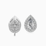 Ivana Jewels Earrings 0.30 Carat Each Pear & Round Diamond Halo Stud Earring