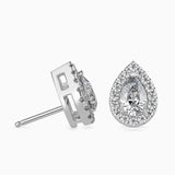 Ivana Jewels Earrings 0.30 Carat Each Pear & Round Diamond Halo Stud Earring