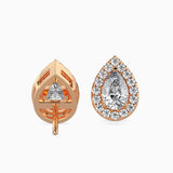 Ivana Jewels Earrings 0.30 Carat Each Pear & Round Diamond Halo Stud Earring