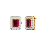 Ivana Jewels Earrings 0.76 Carat Diamond Ruby Gold Stud Earrings