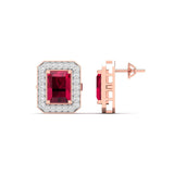 Ivana Jewels Earrings 0.76 Carat Diamond Ruby Gold Stud Earrings
