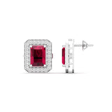 Ivana Jewels Earrings 0.76 Carat Diamond Ruby Gold Stud Earrings