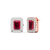 Ivana Jewels Earrings 0.76 Carat Diamond Ruby Gold Stud Earrings