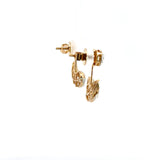 Ivana Jewels Earrings 0.96 Carat Round Diamonds C-Shape Style Drop Earring