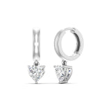 Ivana Jewels Earrings 1.03 Carats Each Heart Shape Diamonds Heartfelt Hoops Earrings