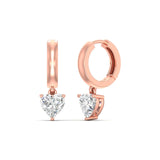 Ivana Jewels Earrings 1.03 Carats Each Heart Shape Diamonds Heartfelt Hoops Earrings