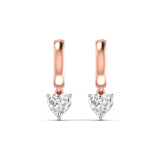 Ivana Jewels Earrings 1.03 Carats Each Heart Shape Diamonds Heartfelt Hoops Earrings