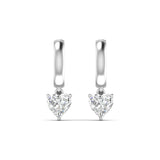 Ivana Jewels Earrings 1.03 Carats Each Heart Shape Diamonds Heartfelt Hoops Earrings