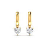 Ivana Jewels Earrings 1.03 Carats Each Heart Shape Diamonds Heartfelt Hoops Earrings