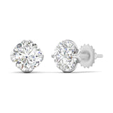 Ivana Jewels Earrings 1.03 Carats Each Round Diamonds 4-Prongs Settings Studs Earring