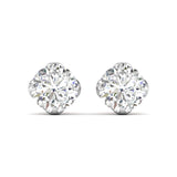Ivana Jewels Earrings 1.03 Carats Each Round Diamonds 4-Prongs Settings Studs Earring