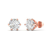 Ivana Jewels Earrings 1.06 Carats Each Round Diamonds 6-prongs Setting Studs Earrings