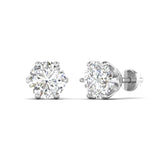 Ivana Jewels Earrings 1.06 Carats Each Round Diamonds 6-prongs Setting Studs Earrings