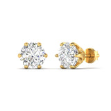 Ivana Jewels Earrings 1.06 Carats Each Round Diamonds 6-prongs Setting Studs Earrings