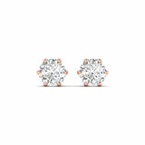 Ivana Jewels Earrings 1.06 Carats Each Round Diamonds 6-prongs Setting Studs Earrings