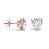 Ivana Jewels Earrings 1.5 Carats Each Heart Shape Solitaire Diamond Three Prong Martini Setting Studs Earring