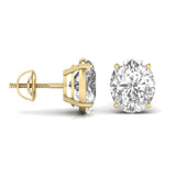 Ivana Jewels Earrings 1.5 Carats Each Oval Shape Solitaire Diamond 4-Prong Setting Studs Earring