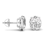 Ivana Jewels Earrings 1.5 Carats Each Oval Shape Solitaire Diamond 4-Prong Setting Studs Earring