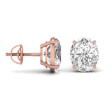Ivana Jewels Earrings 1.5 Carats Each Oval Shape Solitaire Diamond 4-Prong Setting Studs Earring
