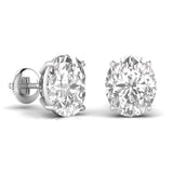 Ivana Jewels Earrings 1.5 Carats Each Oval Shape Solitaire Diamond 4-Prong Setting Studs Earring