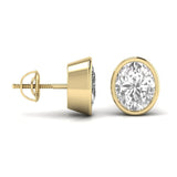 Ivana Jewels Earrings 1.5 Carats Each Oval Shape Solitaire Diamond Bezel Setting Studs Earring