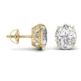 Ivana Jewels Earrings 1.5 Carats Each Oval Shape Solitaire Diamond Four Prong Basket Setting Studs Earring
