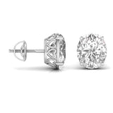 Ivana Jewels Earrings 1.5 Carats Each Oval Shape Solitaire Diamond Four Prong Basket Setting Studs Earring
