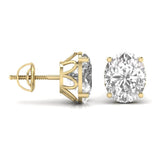 Ivana Jewels Earrings 1.5 Carats Each Oval Shape Solitaire Diamond Four Prong Setting Studs Earring