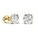 Ivana Jewels Earrings 1.5 Carats Each Round Diamond Four Prong Basket Setting Studs Earring