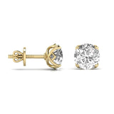 Ivana Jewels Earrings 1.5 Carats Each Round Diamond Four Prong Basket Setting Studs Earring