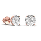 Ivana Jewels Earrings 1.5 Carats Each Round Diamond Four Prong Basket Setting Studs Earring