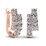Ivana Jewels Earrings 1.6 Carat Round Diamonds Hoop Huggies Earrings