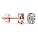 Ivana Jewels Earrings 1 Carat Each Oval Shape Diamond Stud Earring